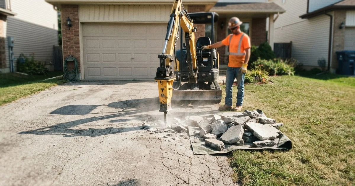 Removing a concrete driveway, patio or slab: what to expect